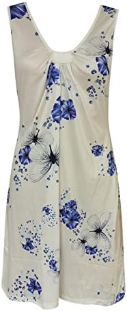 100 bumbac rochie rochii de vara pentru femei Plaja florale camasa rochie fără mâneci buzunare Moda Femei Casual