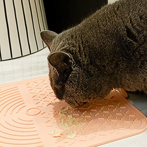 Yxsian69g Pet Food Mat grile Design elasticitate ridicată multi-utilizare Cat câini linge Pad mai lent Feeder Mat roz praf