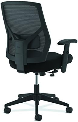 Scaun de lucru Hon Crio cu spate înalt - scaun de Computer din plasă din piele pentru birou, în negru