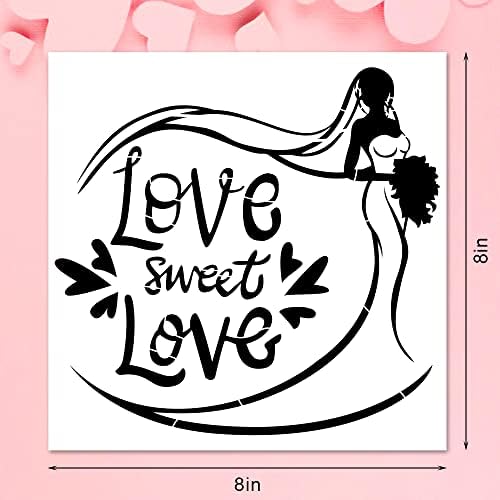 9 PC -uri de Ziua Îndrăgostiților de Ziua Îndrăgostiților pentru pictură pe lemn, Swan Camion Heart Stenciluri din plastic reutilizabile cuvinte de dragoste șabloane de pictură pentru Ziua Îndrăgostiților pentru Ziua Valentinei Petrecere de nuntă DIY pentru casă