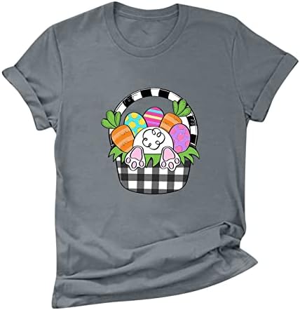 Cămașă de zi de Paște pentru femei Gnomi drăguți Tricou Iepuraș Tricou Love Heart Tricouri imprimate cu mânecă scurtă GRAFICE
