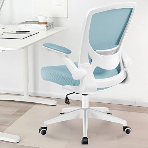 Scaun de birou Ergonomic KERDOM, scaun de birou din plasă respirabil, scaun de computer cu suport lombar cu roți și brațe rabatabile,