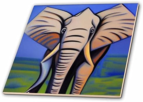 3drose Cool amuzant drăguț artistic African elefant Picasso stil Cubism arta natura-gresie
