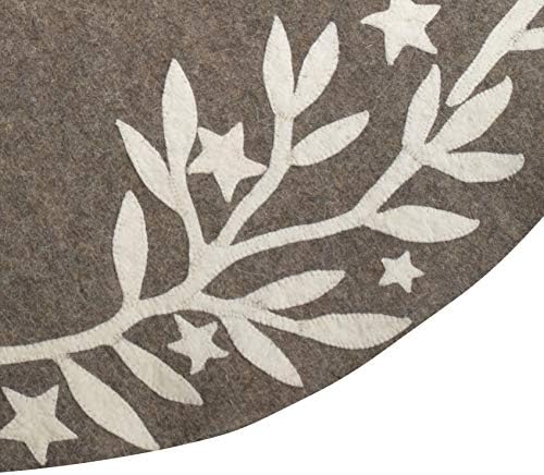 Fusta de copac handmade în pâslă - ramuri și stele pe gri