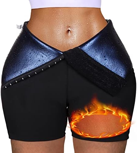 Sauna pantaloni sudoare pentru femei, talie mare Trainer pantaloni scurți de compresie Thermo Legging, antrenament exercițiu