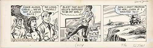 Davy Jones Original ink ziar zilnic benzi desenate ARTĂ semnată și desenată de Sam Leff 1966 223