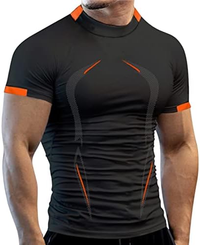 Tricouri de compresie pentru bărbați Beuu, cu mânecă scurtă, cu mânecă rapidă, driză rapidă fitness tops slim fit mușchi antrenament