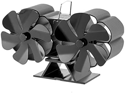 Uongfi Dublu Cap 12 Lame Semineu Fan Căldură Alimentat Aragaz Ventilator Lemn Arzător Liniștit Acasă Semineu Ventilator Căldură
