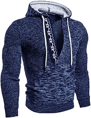 XXBR Hond tricotat pentru bărbați, toamna cu fermoar cu glugă cu glugă cu glugă casual cald cald tricot pulover pulover pulover
