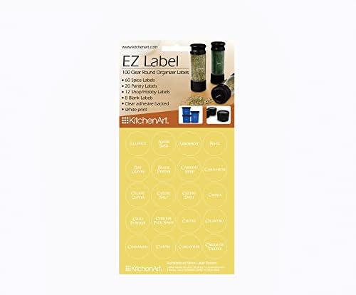 Set de etichete KitchenArt EZ Spice, 100 de piese, Imprimeu Alb