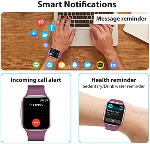 WalkerFit A1 Smart Watch, reloj inteligente, tracker de fitness cu ritm cardiac/tensiune arterială monitor SPO2, atingere de