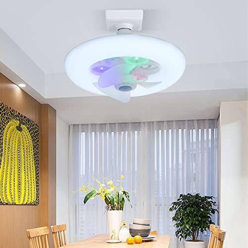 Ventilator de tavan cu lumină de 10,6 inci cu profil scăzut Ventilator de tavan LED DIDMABIL cu lampă de kit ușor E27 Suport