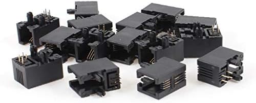 Nou Lon0167 15 buc Unshielded RJ9 4p4c rețea modulare PCB conector Jacks negru (15 St.). CK ungeschirmt RJ9 4p4c Netzwerkmodulare