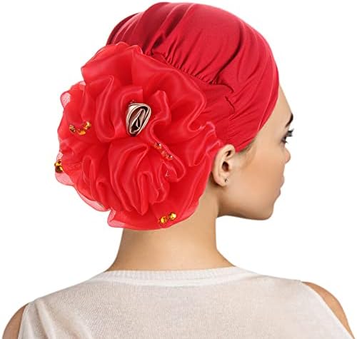 Moda floare Turban pălărie pentru femei Vintage elastice Cancer Pălării Culoare solidă Slouchy Chemo Beanie Turban Cap