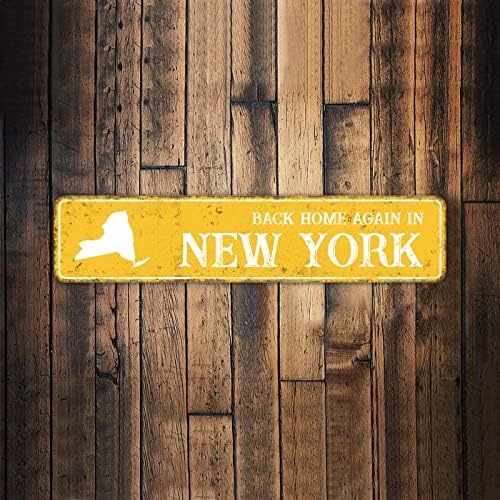 Casa mea dulce-New York Rustic Metal semnează casa mea dulce-New York American States States Harta Metal de calitate pentru