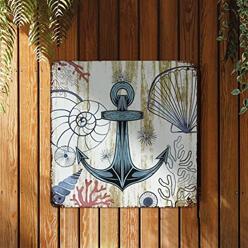 Colorat de ancorare a căminului semne de plajă nautică decor de plajă relaxare metal metal arta de perete vintage Shed Shabby