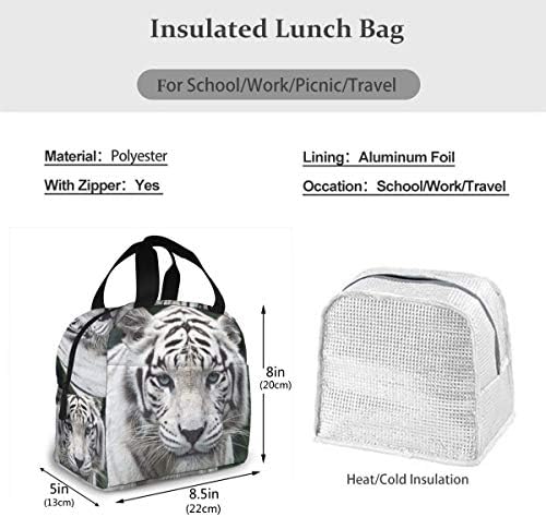 geantă de prânz tigru alb antspuent pentru Femei fete copii pungă de Picnic izolată răcitor termic Tote Bento pregătire pentru