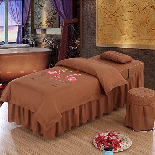 Zhuan Solid Color Massage Massage Sets Sets, masaj premium Masaj Fustă Set de masaj Sala de masaj Pat de acoperire Paturi cu față cu repaus gaură-l 60x180cm