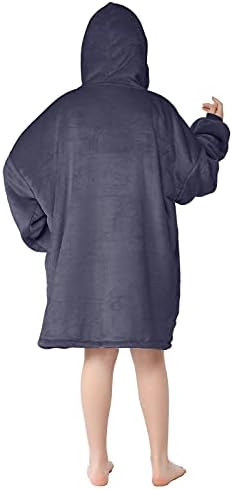 Glugă cu pătură purtabilă Jodimitty pentru copii cu hanorac super cald cu pătură moale cu glugă de buzunar uriaș
