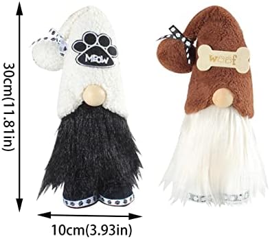Gnomi de câine Gnomi de păpușă de cățeluș Plush Plush Handmade Tomte Ornament Gnome Decorații pentru tavă cu niveluri de casă