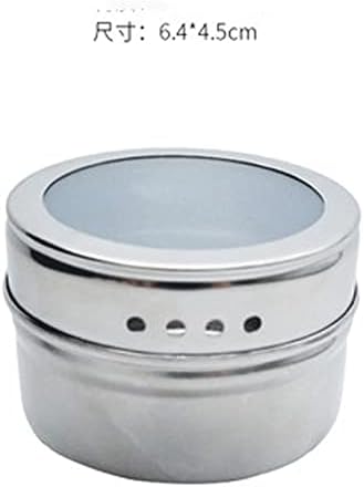 N/A Spice Jar din oțel inoxidabil Set de ghiveci Set de codicție de uz casnic Sticlă de rezervor magnetic cu autocolante unelte