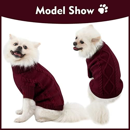 Pulover pentru câini calzi calzi de iarnă, haine calde de cățeluș, pulover de câine tricotat moale pentru câini mari medii,