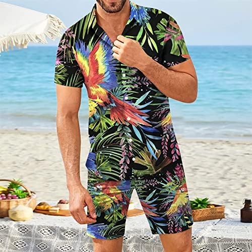 Kamemir Mens Spring Summer Beach Casual Casual Casual, cămașă cu mânecă scurtă cu mânecă scurtă set set set mans