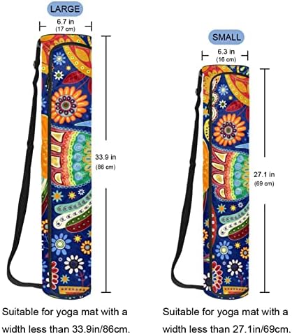 RATGDN Yoga Mat Bag, Paisley Floral Print exercițiu Yoga mat Carrier Full-Zip Yoga Mat Carry Bag cu curea reglabilă pentru