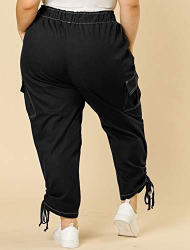 Pantaloni de marfă elastici cu talie elastică Agnes Orinda, plus dimensiuni