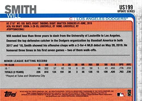 2019 Topps Update Baseball US199 Will Smith Rookie Card Dodgers