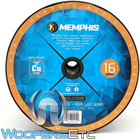 Memphis SW16LED500 Cablu marin cu sârmă de difuzor 16-AWG și sârmă LED RGB 20-AWG