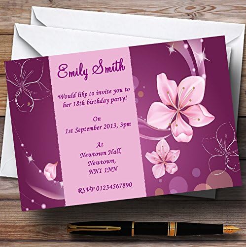 Card Zoo Flori Purple Flori personalizate Invitații de petrecere