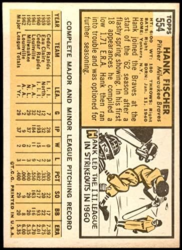 1963 Topps 554 Hank Fischer Milwaukee Braves NM Braves