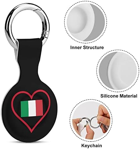 Îmi place Italian Roșu inima imprimate silicon caz pentru AirTags cu Keychain protecție acoperi aer Tag Finder Tracker Accesorii
