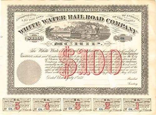 White Water Railroad Scrip-Certificat De Stoc