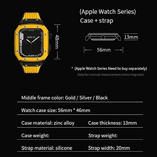 Eksil pentru Apple Watch Band Series 44mm Men Alloy Watch Case curea cu 45mm 42mm 42mm Metal Frame Modificare Kit Mod Accesorii