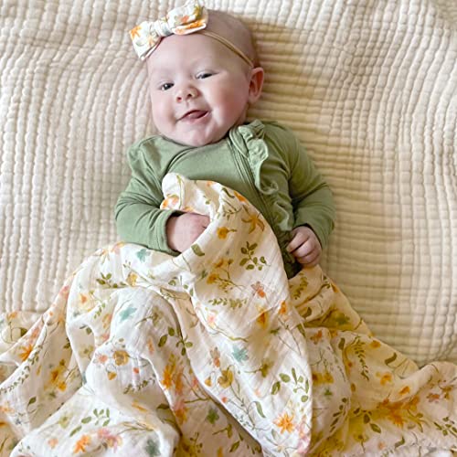 Lifetree muselină pătură pentru fetiță, 2 pachete din bumbac din bumbac din bumbac mare, pături de schea floral și prăfuit