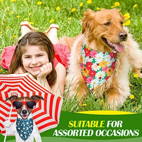 8 piese vara Câine Bandane floare imprimare reversibile triunghi Salopete florale catelus eșarfă Batista Accesorii Pentru Câini