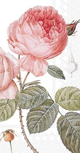 Prosoape de oaspeți florale de trandafiri 32ct - șervețele decorative pentru hârtie pentru bucătărie tip bufet sau prosoape