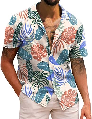 2023 Bărbați noi cu mânecă scurtă cu mânecă scurtă primăvara vară Turndown gât 3d cămăși tipărite de modă cămăși bluză de top