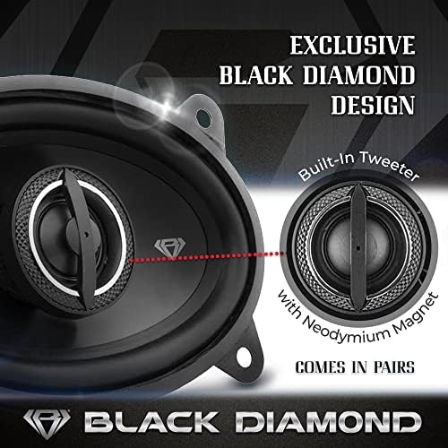 Black Diamond DIA-46.2 4x6 inch Coaxial Difuzor Car Audio 2 Way 4-OHM 80 Watts