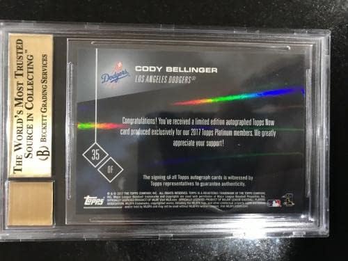2017 Topps Now - Cody Bellinger RC Dodgers - Membru de platină /25 - BGS 9.5 Roy - Baseball Slabbed Rookie Cards