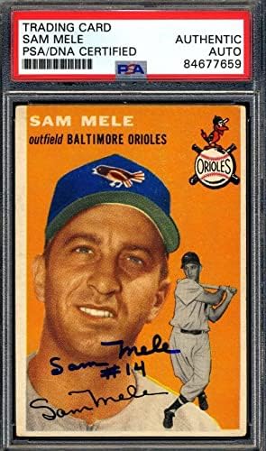 Sam Mele PSA ADN semnat 1954 Topps Autograph - Baseball Cards Autographed Slabbed Baseball