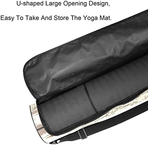 Vechi din lemn gard Yoga Mat saci Full-Zip Yoga Carry Bag Pentru Femei Bărbați, Exercitarea Yoga Mat Carrier cu curea reglabilă