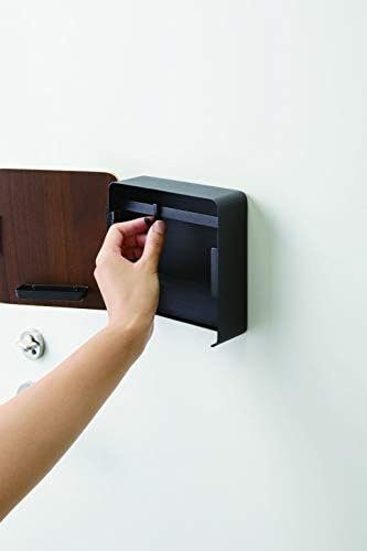 Yamazaki Acasă Pătrat Magnetic Cabinet Accentuate Keychain Organizator / Oțel + Lemn / Cheie De Stocare | O Mărime, Nuc
