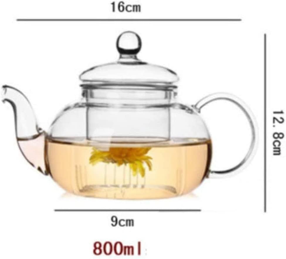 Ceainic cu ceainic cu ceainic cu ceainică cu o ceainic de sticlă rezistentă la sticlă de 800 mlheat rezistent la sticlă, furaje