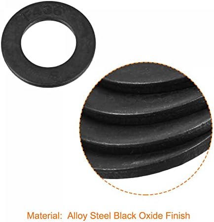 Șaibă plană UxCell 3/4 inch, pachet de finisaj cu oțel negru din oțel din aliaj