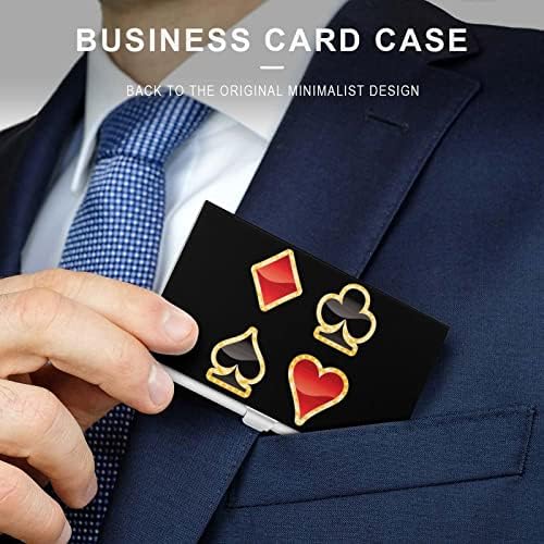 Aur Poker simboluri Business Id Card titularul Silm caz profesionale de metal numele Card Organizator buzunar