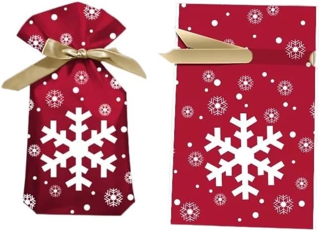 ROYIO Crăciun ambalaj pungi Crăciun bomboane sac Mos Craciun cadou sac Fulg De Nea Cordon sac decoratiuni de Craciun
