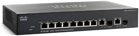 Cisco SF302-08P 8-Port 10/100 Comutator gestionat PoE cu legături în sus Gigabit